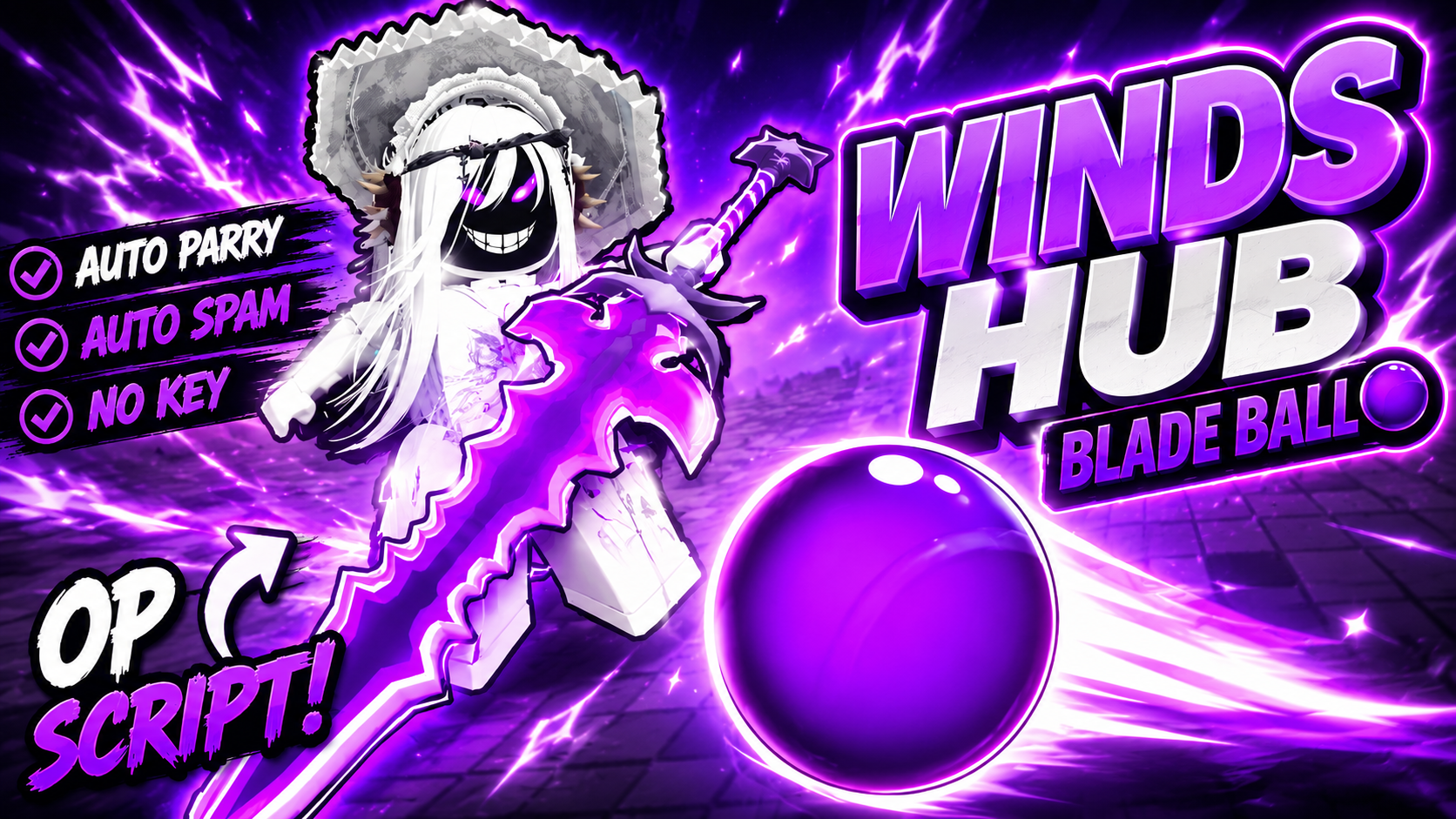 Blade Ball OP Auto Parry Winds Hub KEYLESS