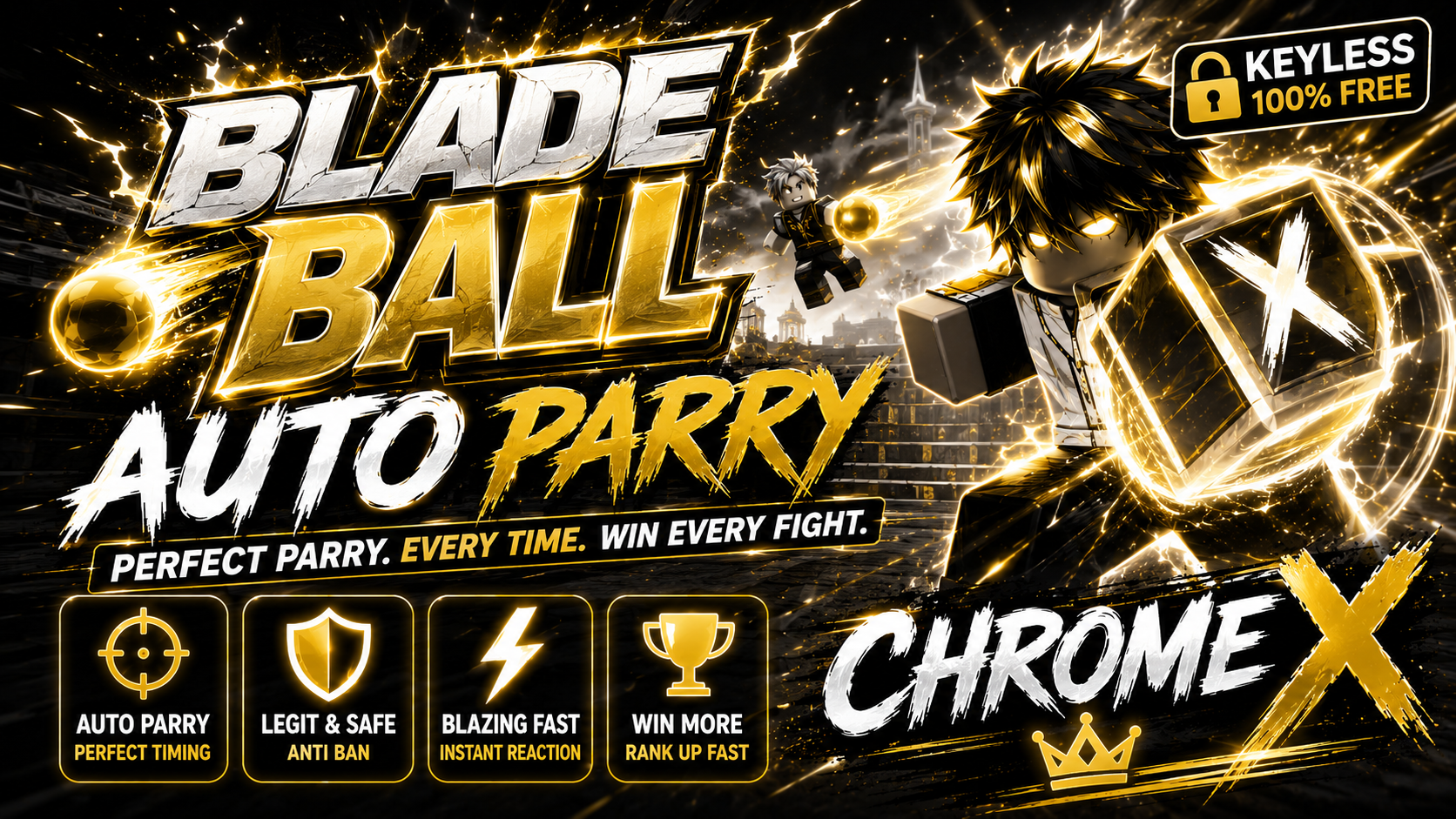 Chrome X Auto parry Keyless