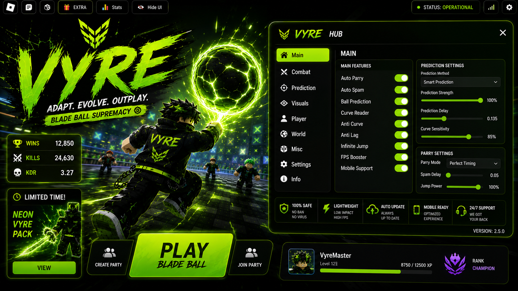 Vyre Hub UPD Auto Parry Keyless